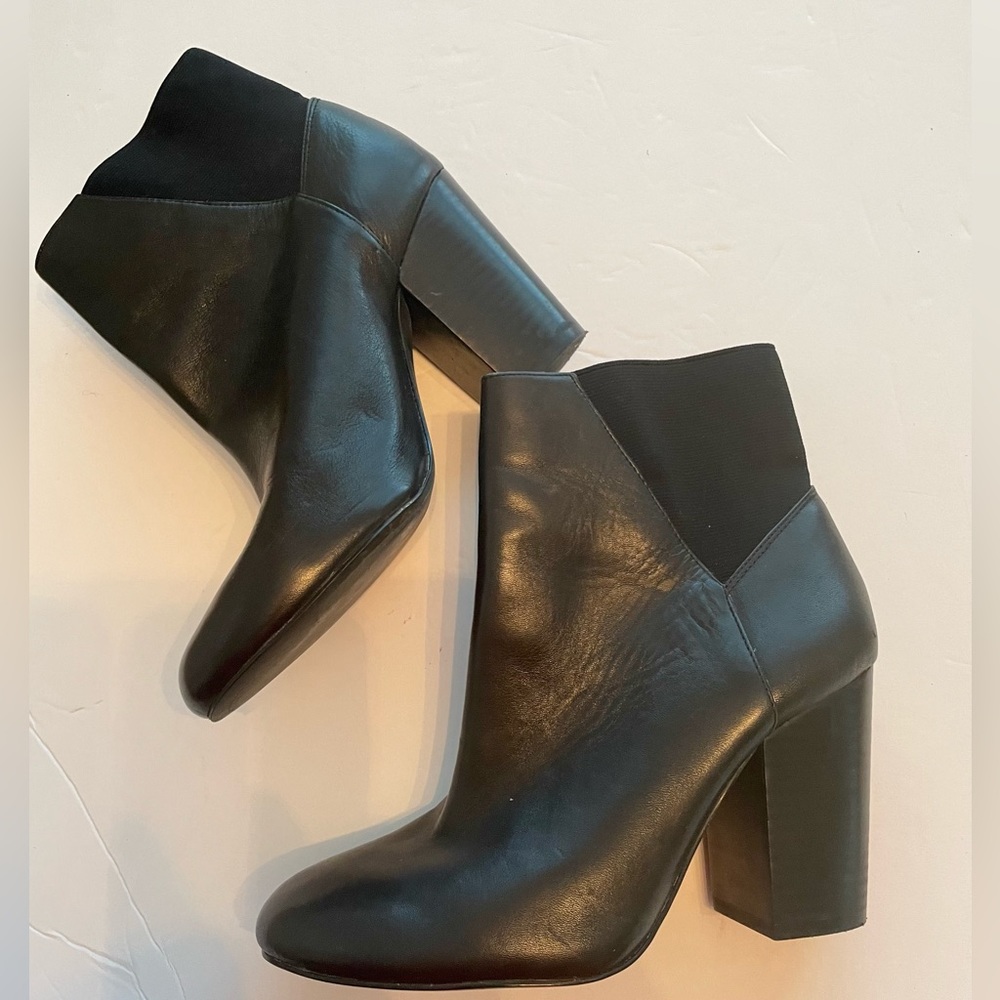 Black leather BCBGeneration bootie. Lots of life left in these cuties